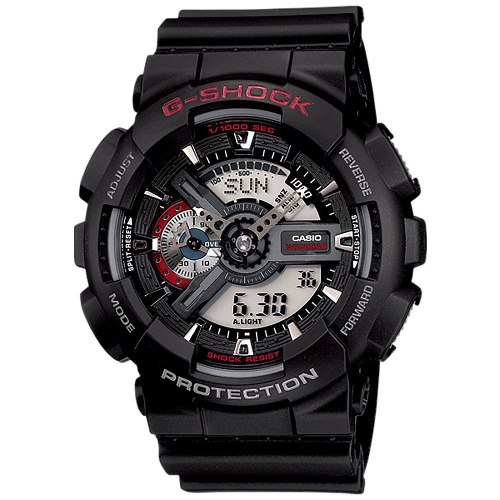 新品] カシオ Gショック GA1101AJFブラック 樹脂 ワールドタイム 