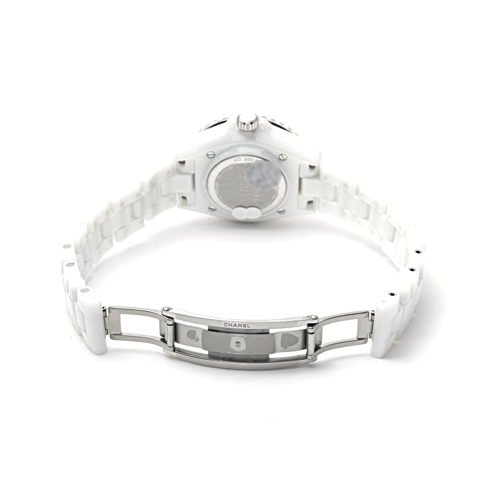 新品] シャネル J12 H5703ホワイト ダイヤモンド セラミック 逆回転