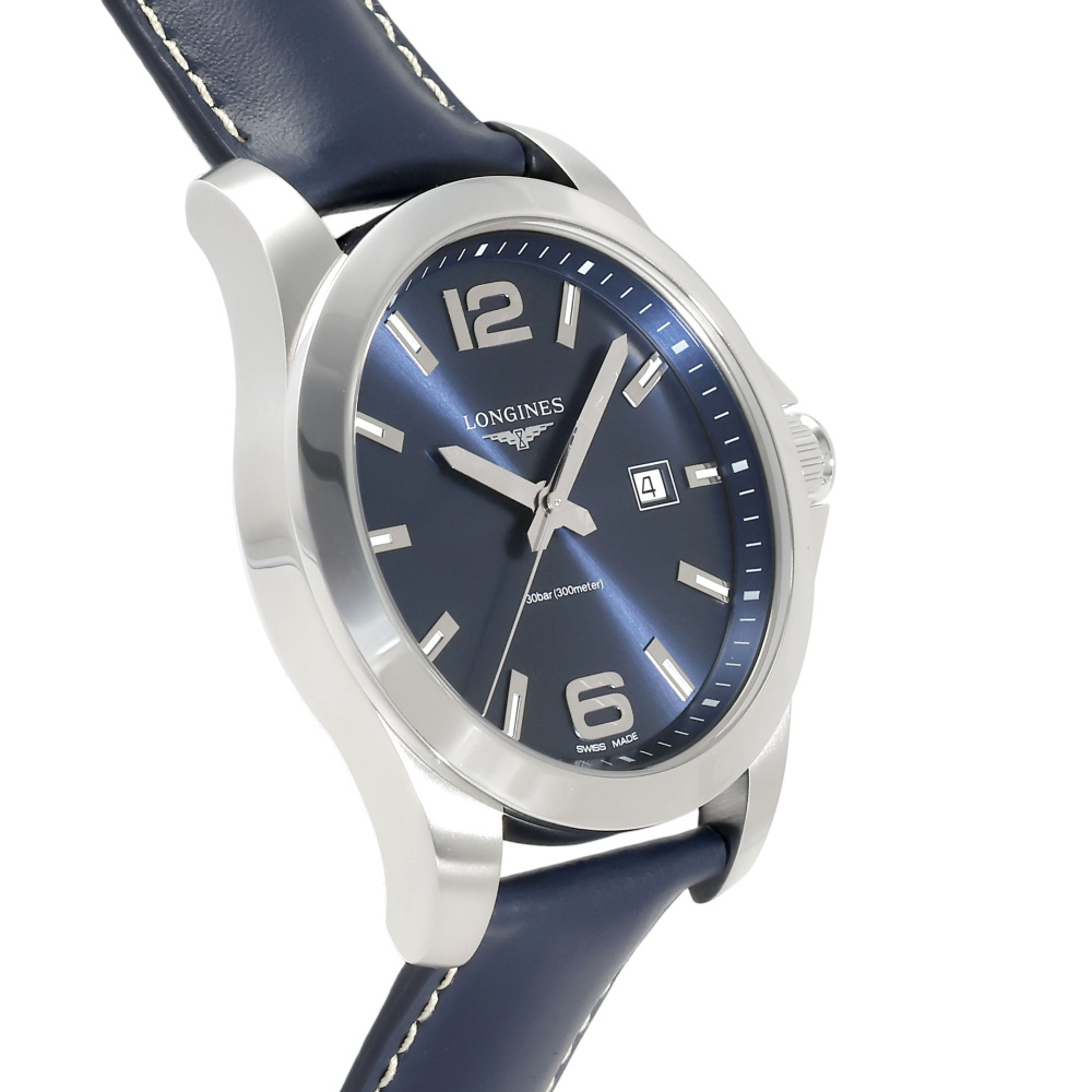 新品] ロンジン コンクエスト L37604960ブルー ステンレス デイト表示