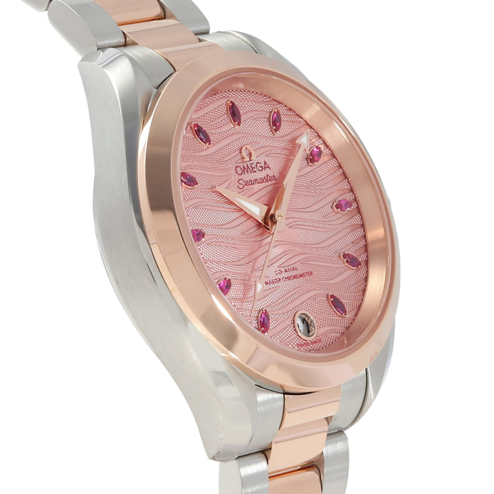 ✨OMEGA✨オメガ✨シーマスター✨クォーツ✨コンビ ✨デイト✨腕時計✨ 新品] オメガ シーマスター 22020342060001ピンク ルビー ステンレス