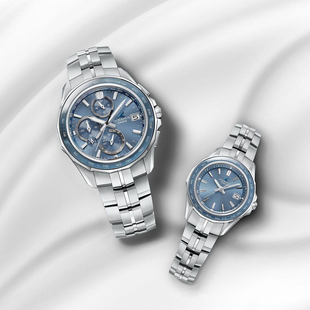 新品] カシオ オシアナス OCWS402AJFブルー チタン ワールドタイム