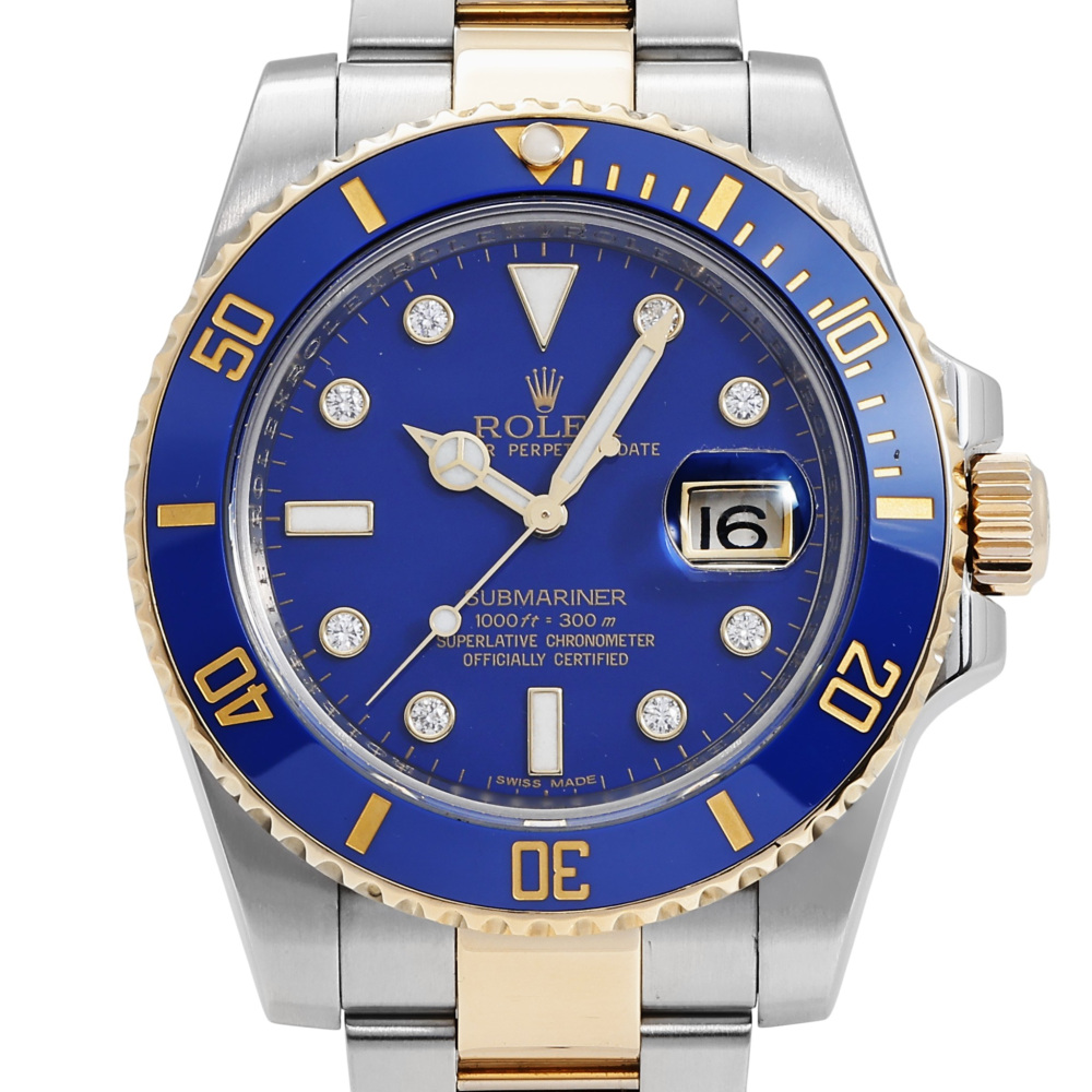 롤렉스 서브마리너 116613LBG.BL8PDO블루/8PD 다이아몬드 굴 K18 옐로우 골드 데이트보기 | 유키자키