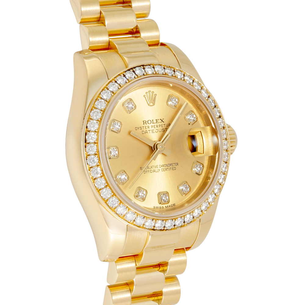 ロレックス デイトジャスト 179138G.CPPRシャンパン/10PD ダイヤモンド