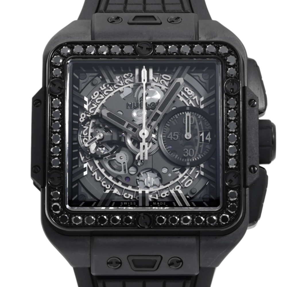 中古] ウブロ スクエア・バンウニコ オールブラック ダイヤモンド