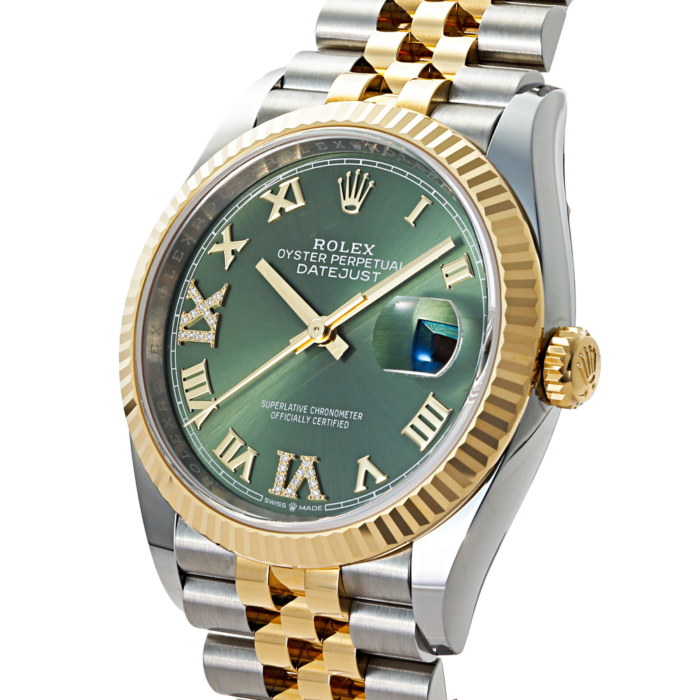 ロレックス デイトジャスト 126233.OGRM69DJオリーブグリーン/ローマ