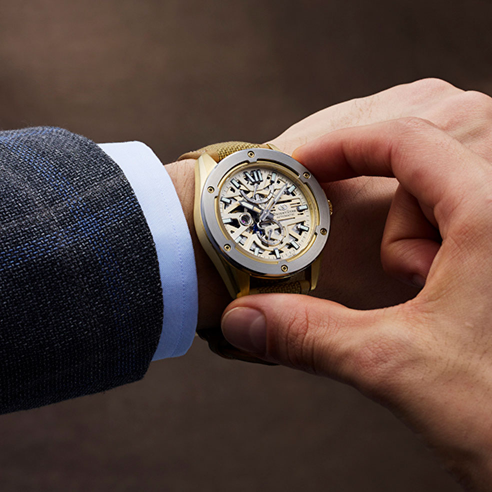 最終期間限定Golden side UCR278-128 2年生 新品] オリエントスター コンテンポラリー RKBZ0005G スケルトン