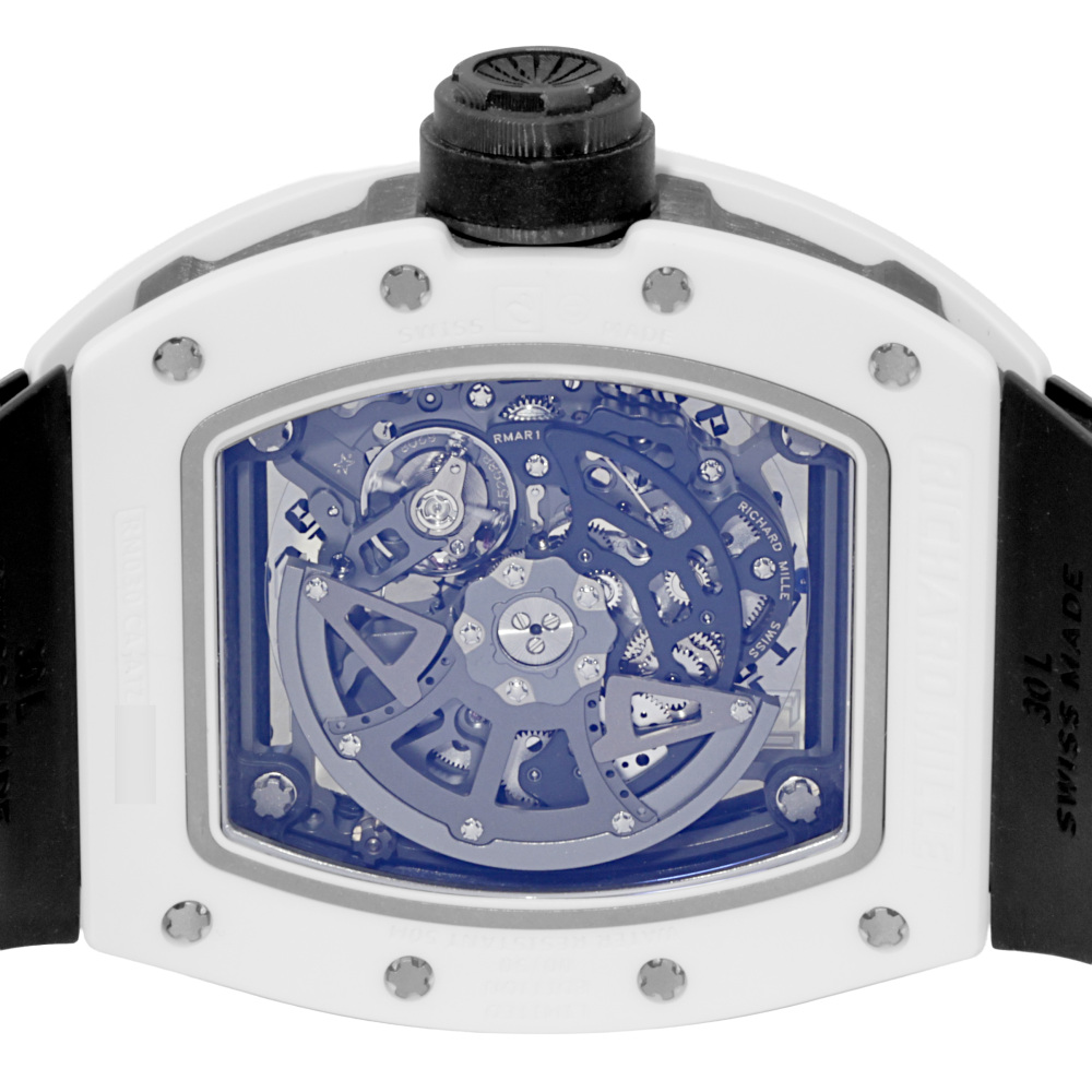 未使用　正規品　リシャールミル RM030 ラバーベルト　ブルー　ホワイト 中古] リシャール・ミル ホワイトラッシュ 世界限定50本 RM030CAATZ