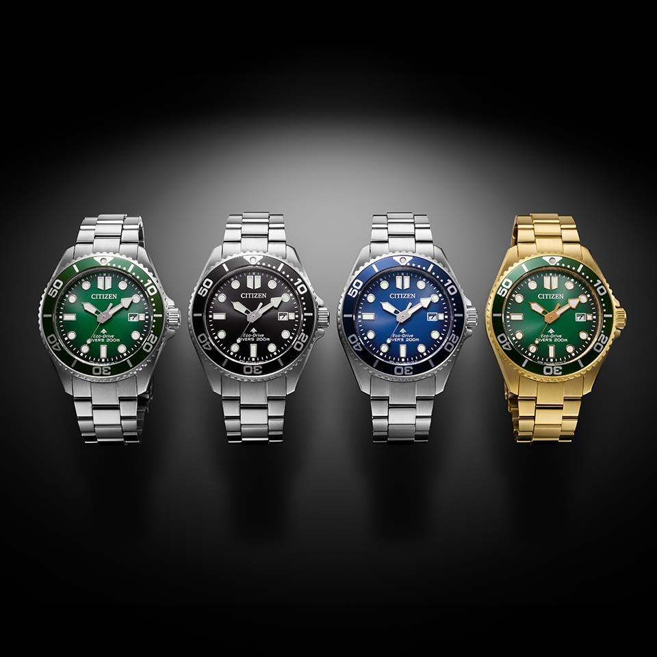 新品] シチズン プロマスター BN026950Wグリーン ステンレス 逆回転