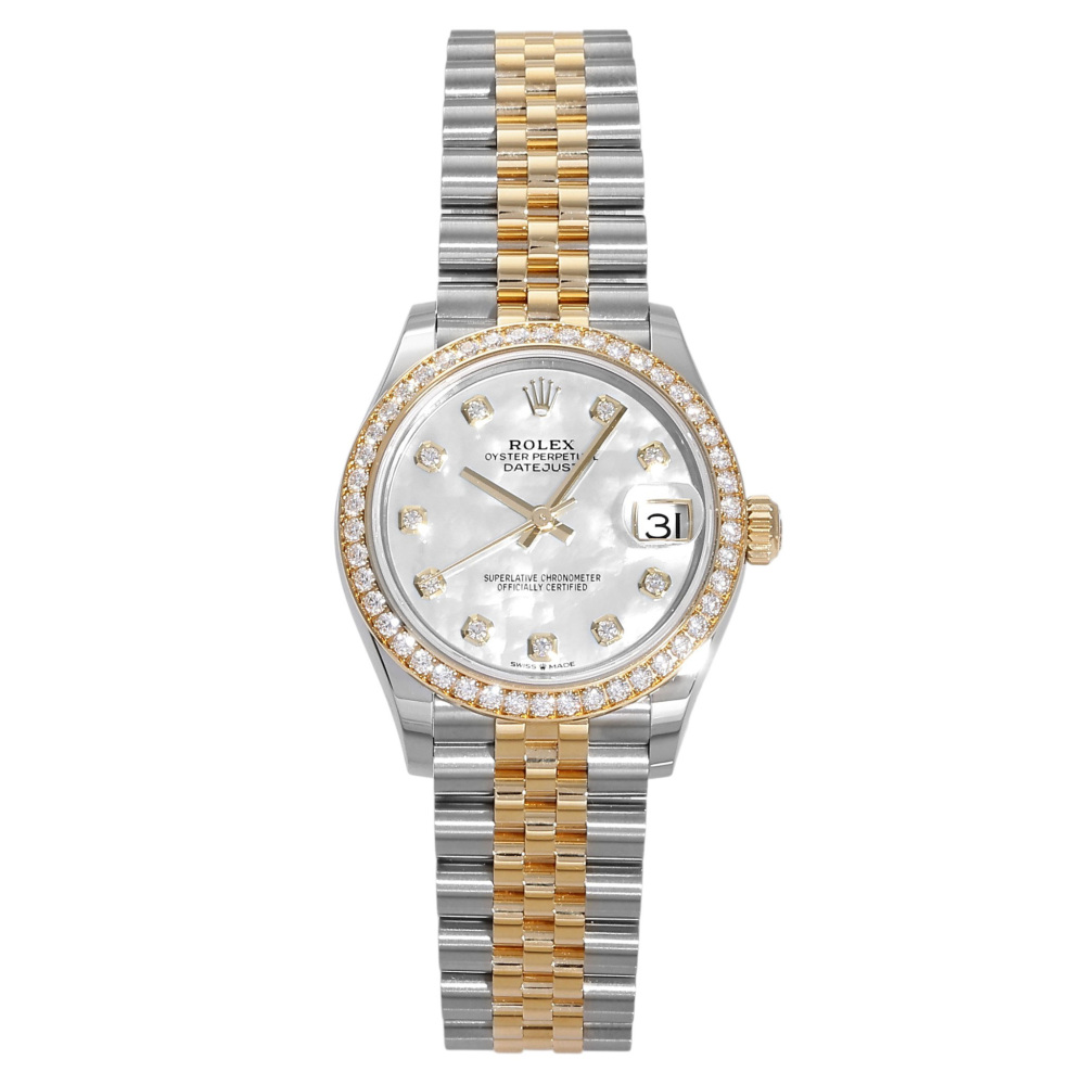 ▲美品 ROLEX デイトジャスト ジュビリーブレス 2コマ K18/SS 新品] ロレックス デイトジャスト 278383RBR.WHSHDJ シェル ホワイト