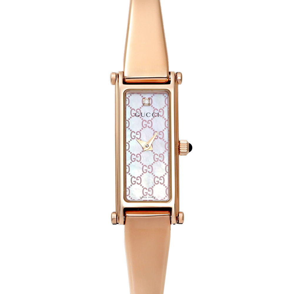 新品] グッチ YA015559 シェル ピンク ダイヤモンド ステンレス