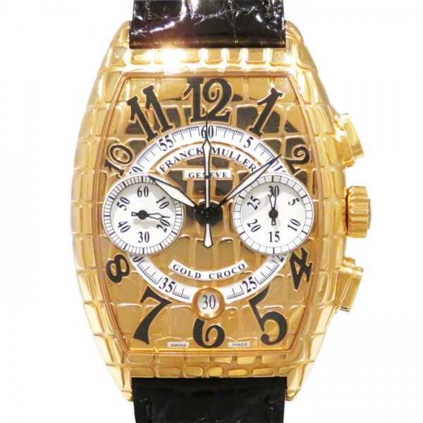franckmuller tonneaucurvex フランク・ミュラー トノウカーベックス ゴールドクロコ クロノグラフ 7880cccro5ngoldblkbl