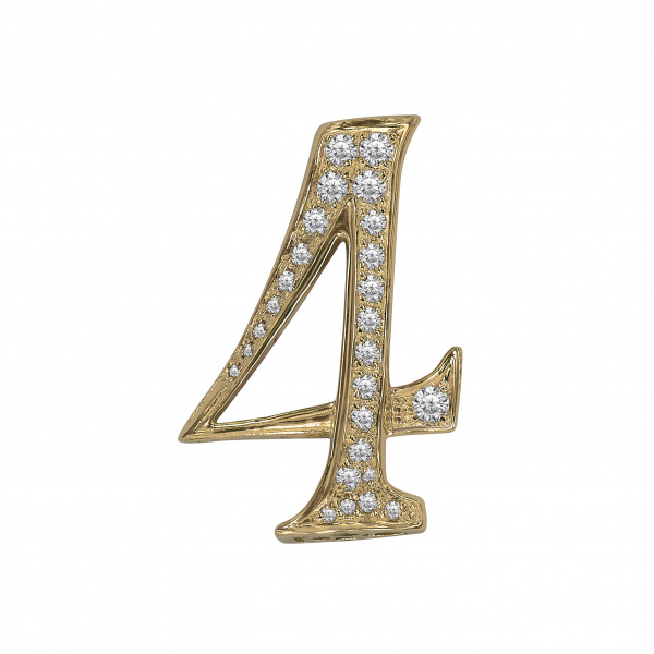 yukizaki nombre ユキザキ ノンブル 【受注生産品】 ナンバーペンダントトップ【4】Mサイズ【正規品】 y.nombre.12.6.4.m