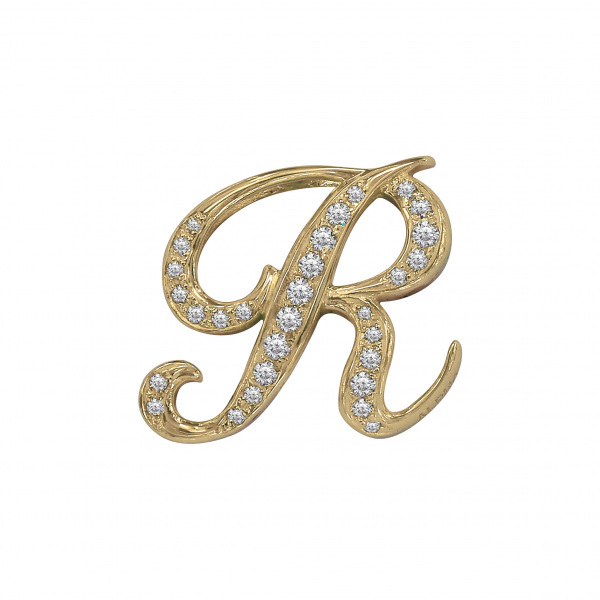 yukizaki alpha ユキザキ アルファ 【受注生産品】 イニシャルペンダントトップ【R】Mサイズ【正規品】 y.alpha.12.6.r.m