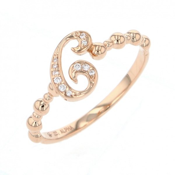 yukizaki alpha-PUTTS Snowy Alpha Petit [Made-to-order products] Initial ring [C] [Genuine] y.alpha.putite.1.22.c