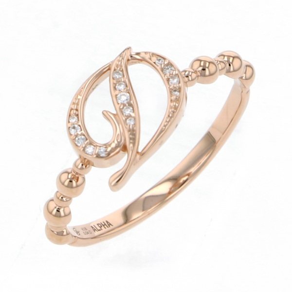 yukizaki alpha-PUTTS Snowy Alpha Petit [Made-to-order products] Initial ring [D] [Genuine] y.alpha.putite.1.22.d