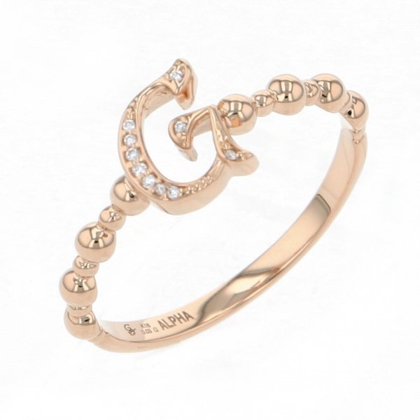 yukizaki alpha-PUTTS Snowy Alpha Petit [Made-to-order products] Initial ring [G] [Genuine] y.alpha.putite.1.22.g