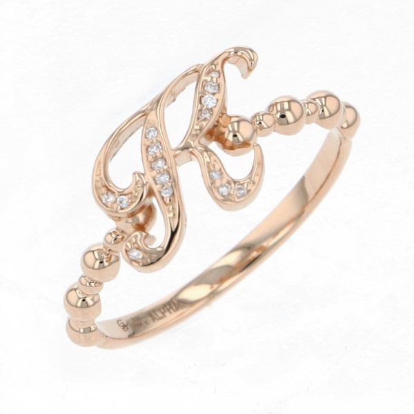 yukizaki alpha-PUTTS Snowy Alpha Petit [Made-to-order products] Initial ring [K] [Genuine] y.alpha.putite.1.22.k