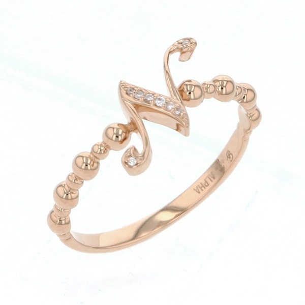 yukizaki alpha-PUTTS Snowy Alpha Petit [Made-to-order products] Initial ring [N] [Genuine] y.alpha.putite.1.22.n