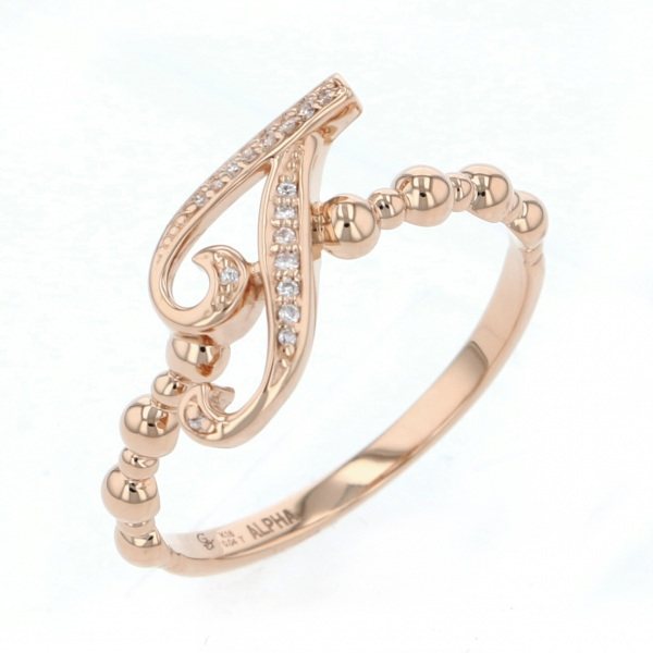 yukizaki alpha-PUTTS Snowy Alpha Petit [Made-to-order products] Initial ring [T] [Genuine] y.alpha.putite.1.22.t