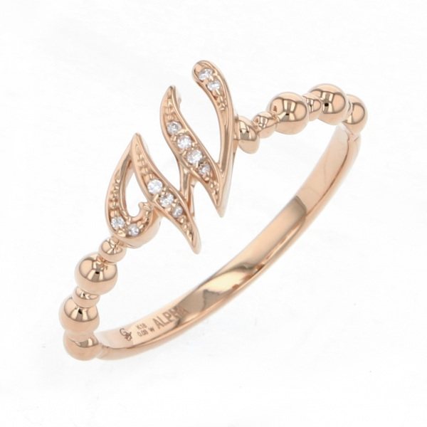 yukizaki alpha-PUTTS Snowy Alpha Petit [Made-to-order products] Initial ring [W] [regular article] y.alpha.putite.1.22.w