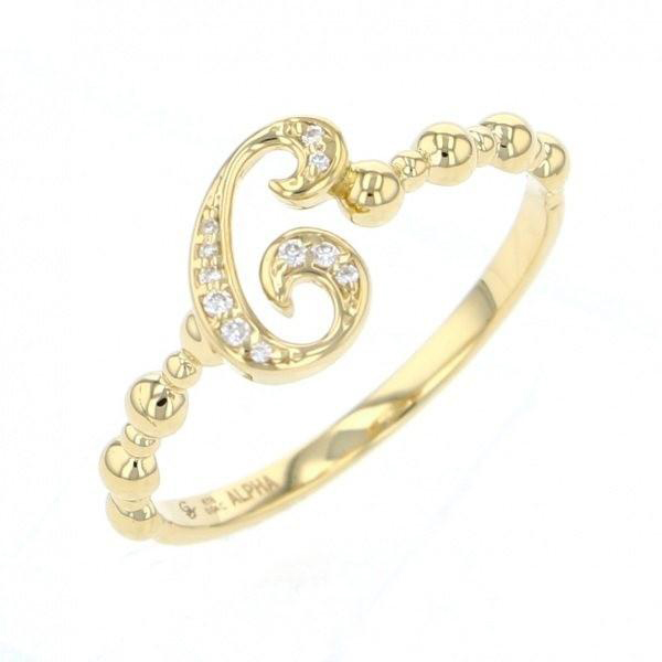 yukizaki alpha-PUTTS Snowy Alpha Petit [Made-to-order products] Initial ring [C] [Genuine] y.alpha.putite.1.6.c