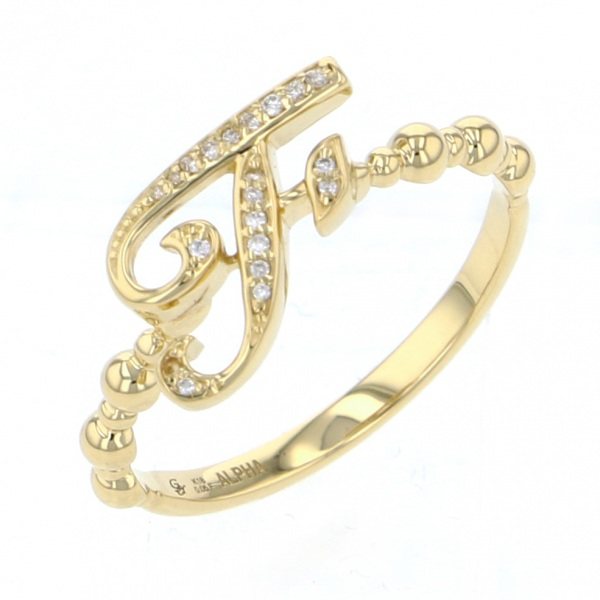 yukizaki alpha-PUTTS Snowy Alpha Petit [Made-to-order products] Initial ring [F] [Regular article] y.alpha.putite.1.6.f