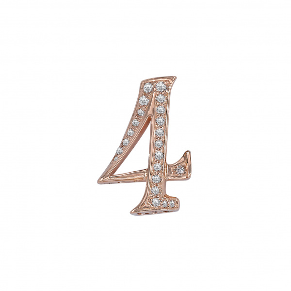 yukizaki nombre ユキザキ ノンブル 【受注生産品】 ナンバーペンダントトップ【4】Sサイズ【正規品】 y.nombre.12.22.4.s