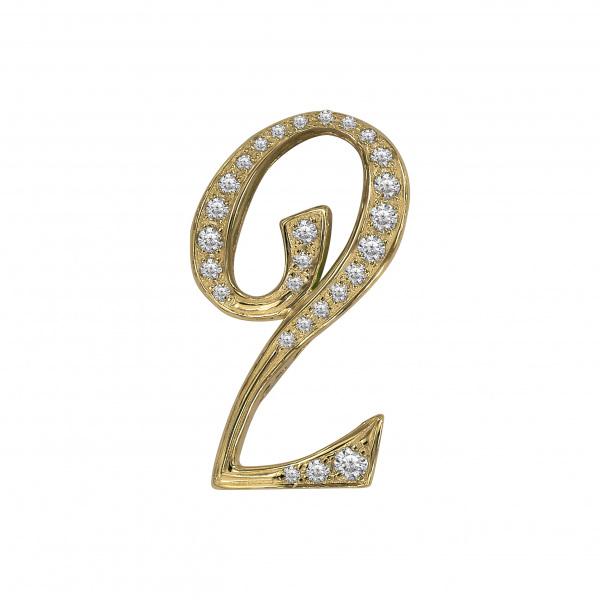 yukizaki nombre ユキザキ ノンブル 【受注生産品】 ナンバーペンダントトップ【2】Mサイズ【正規品】 y.nombre.12.6.2.m