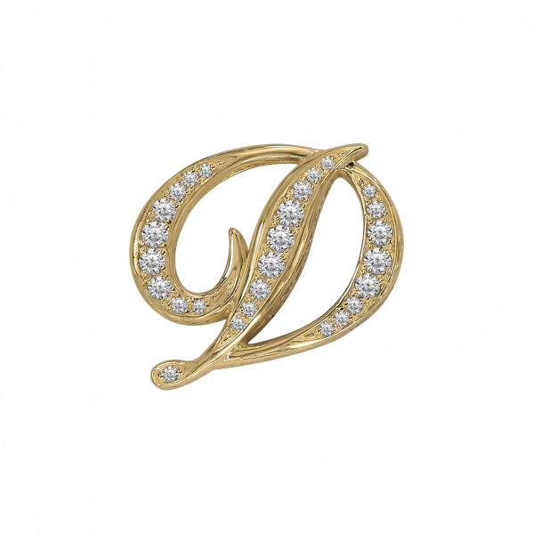 yukizaki alpha ユキザキ アルファ 【受注生産品】 イニシャルペンダントトップ【D】Mサイズ【正規品】 y.alpha.12.6.d.m