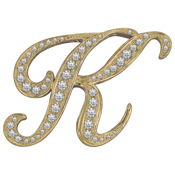 yukizaki alpha ユキザキ アルファ 【受注生産品】 イニシャルペンダントトップ【K】Lサイズ【正規品】 y.alpha.12.6.k.l