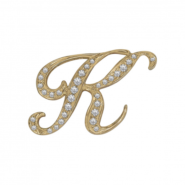 yukizaki alpha ユキザキ アルファ 【受注生産品】 イニシャルペンダントトップ【K】Mサイズ【正規品】 y.alpha.12.6.k.m