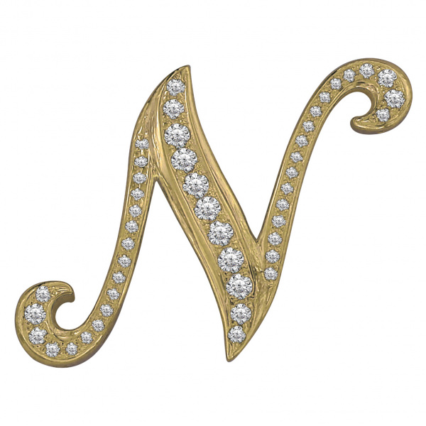 yukizaki alpha ユキザキ アルファ 【受注生産品】 イニシャルペンダントトップ【N】Lサイズ【正規品】 y.alpha.12.6.n.l