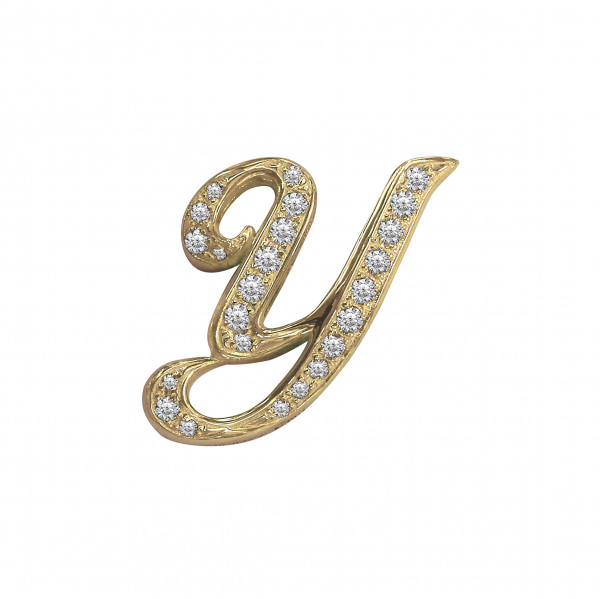 yukizaki alpha ユキザキ アルファ 【受注生産品】 イニシャルペンダントトップ【Y】Mサイズ【正規品】 y.alpha.12.6.y.m