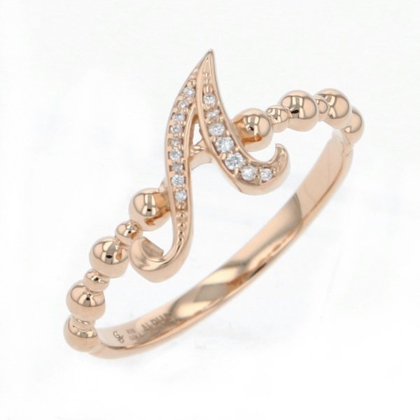 yukizaki alpha-PUTTS Snowy Alpha Petit [Made-to-order products] Initial ring [A] [Genuine] y.alpha.putite.1.22.a