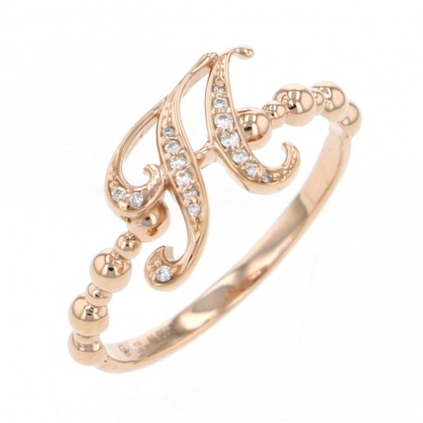 yukizaki alpha-PUTTS Snowy Alpha Petit [Made-to-order products] Initial ring [H] [Genuine] y.alpha.putite.1.22.h