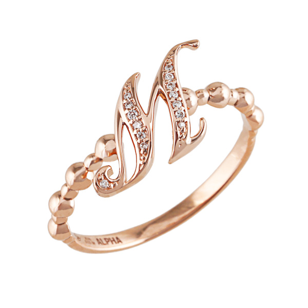 yukizaki alpha-PUTTS Snowy Alpha Petit [Made-to-order products] Initial ring [M] [Genuine] y.alpha.putite.1.22.m