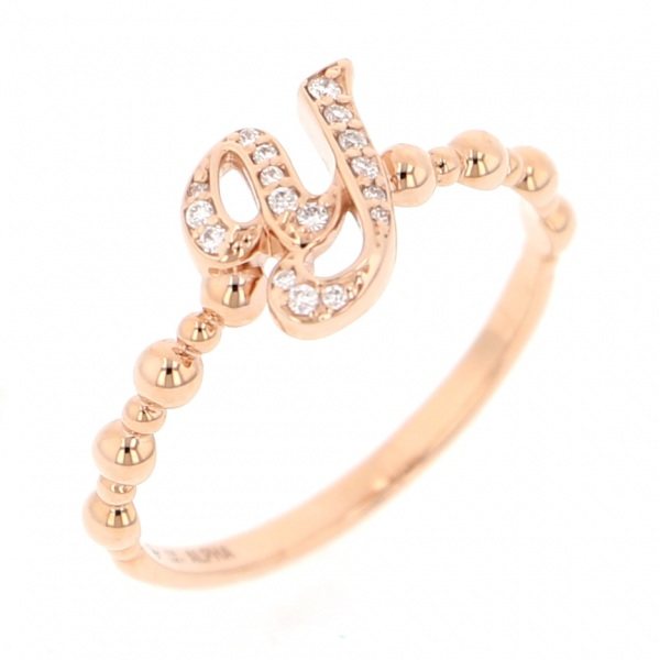 yukizaki alpha-PUTTS Snowy Alpha Petit [Made-to-order products] Initial ring [Y] [Genuine] y.alpha.putite.1.22.y