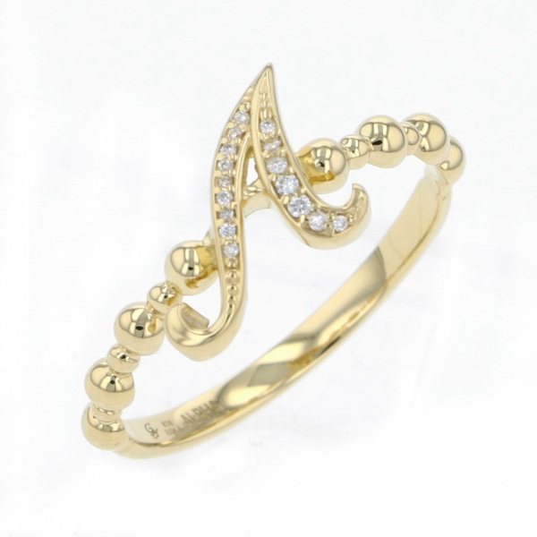 yukizaki alpha-PUTTS Snowy Alpha Petit [Made-to-order products] Initial ring [A] [Genuine] y.alpha.putite.1.6.a