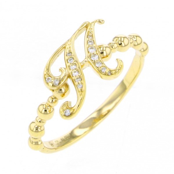 yukizaki alpha-PUTTS Snowy Alpha Petit [Made-to-order products] Initial ring [H] [Genuine] y.alpha.putite.1.6.h