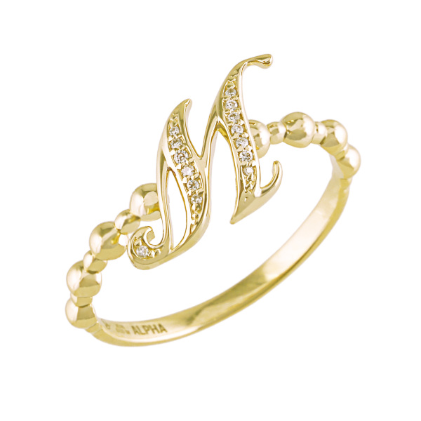 yukizaki alpha-PUTTS Snowy Alpha Petit [Made-to-order products] Initial ring [M] [Genuine] y.alpha.putite.1.6.m