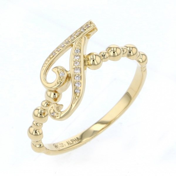 yukizaki alpha-PUTTS Snowy Alpha Petit [Made-to-order products] Initial ring [T] [Genuine] y.alpha.putite.1.6.t