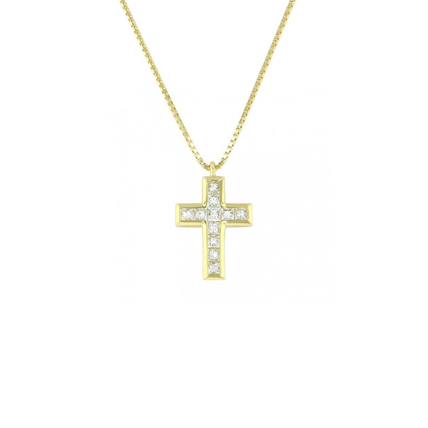 新品] ユキザキ リッチクロス イエローゴールド ネックレス 1.0