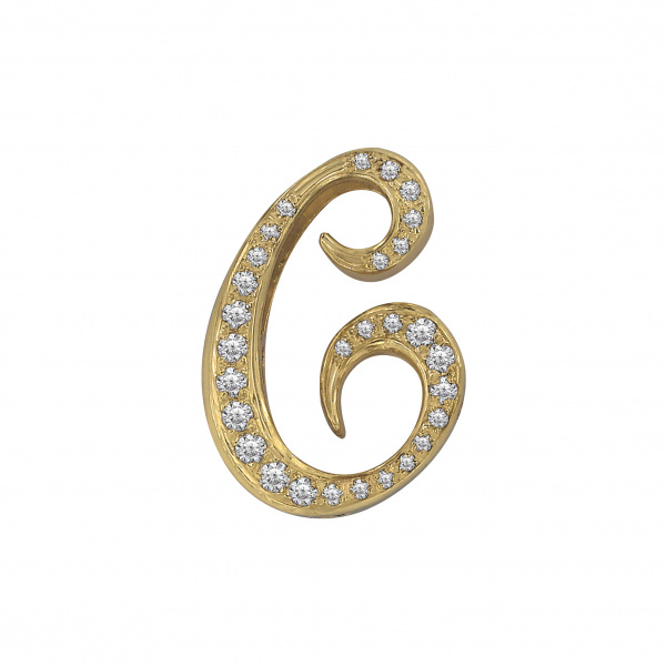 yukizaki alpha ユキザキ アルファ 【受注生産品】 イニシャルペンダントトップ【C】Mサイズ【正規品】 y.alpha.12.6.c.m