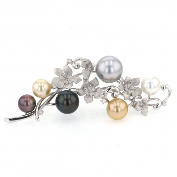 yukizakiselect pearl ユキザキセレクトジュエリー パール ホワイトゴールド マルチパール ブローチ 