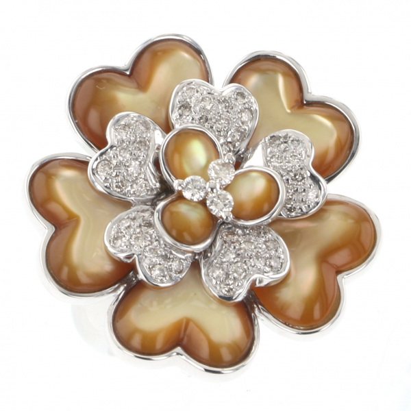 yukizakiselect ProperOther ユキザキセレクトジュエリー OTHER ホワイトゴールド シェル ダイヤモンド リング 