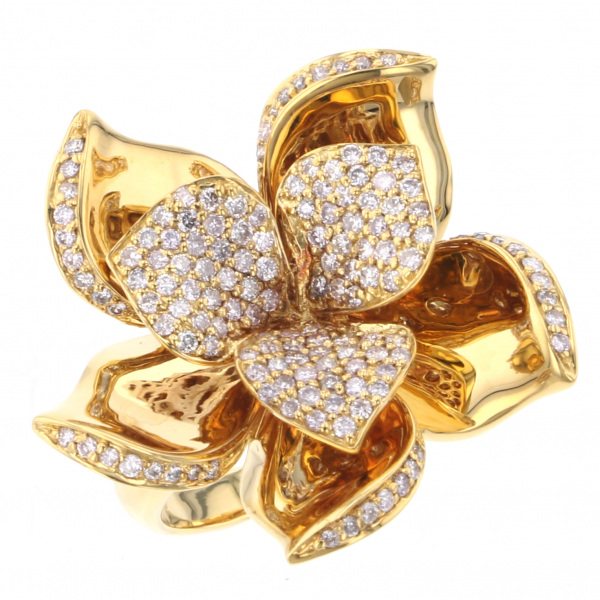 yukizakiselect ProperOther ユキザキセレクトジュエリー OTHER イエローゴールド ダイヤモンド フラワー リング 