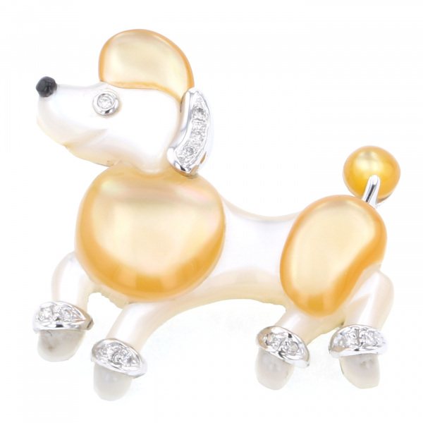 yukizakiselect ProperOther ユキザキセレクトジュエリー OTHER ホワイトゴールド シェル ブローチ プードル 