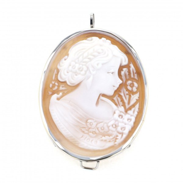 yukizakiselect ProperOther ユキザキセレクトジュエリー OTHER ホワイトゴールド シェル カメオ ブローチ 