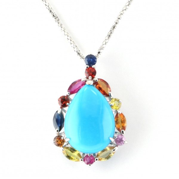 yukizakiselect ProperOther ユキザキセレクトジュエリー OTHER ホワイトゴールド トルコ石 ネックレス 