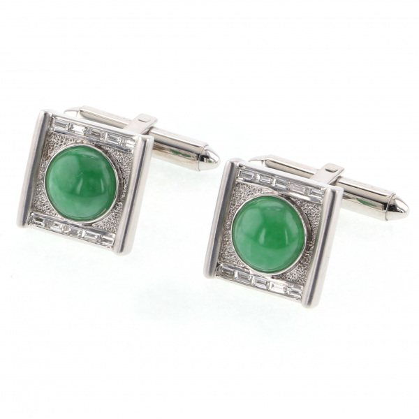 yukizakiselect ProperOther ユキザキセレクトジュエリー OTHER ホワイトゴールド ヒスイ カフス 